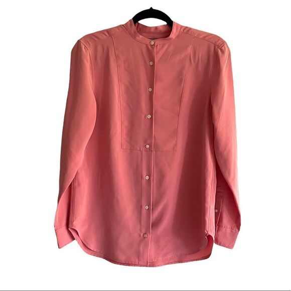 RALPH LAUREN BLACK LABEL Dusty Rose Pink Button Front Long Sleeve Blouse S - Picture 1 of 4